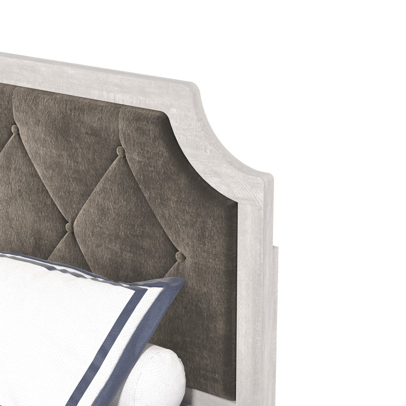 Isenbert Queen Platform Bed with Headboard, Dusty Gray