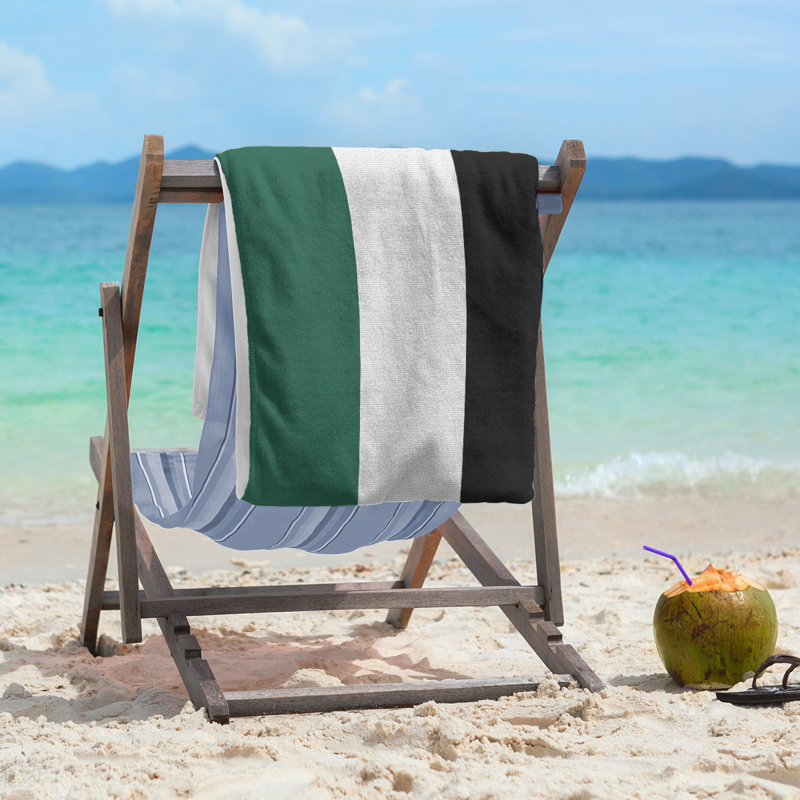 Beach Towel, Lime Green/Ivory/Black