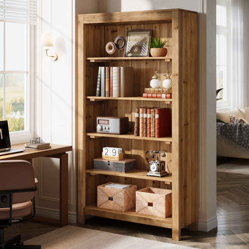 180cm H x 90cm W Solid Wood Standard Bookcase