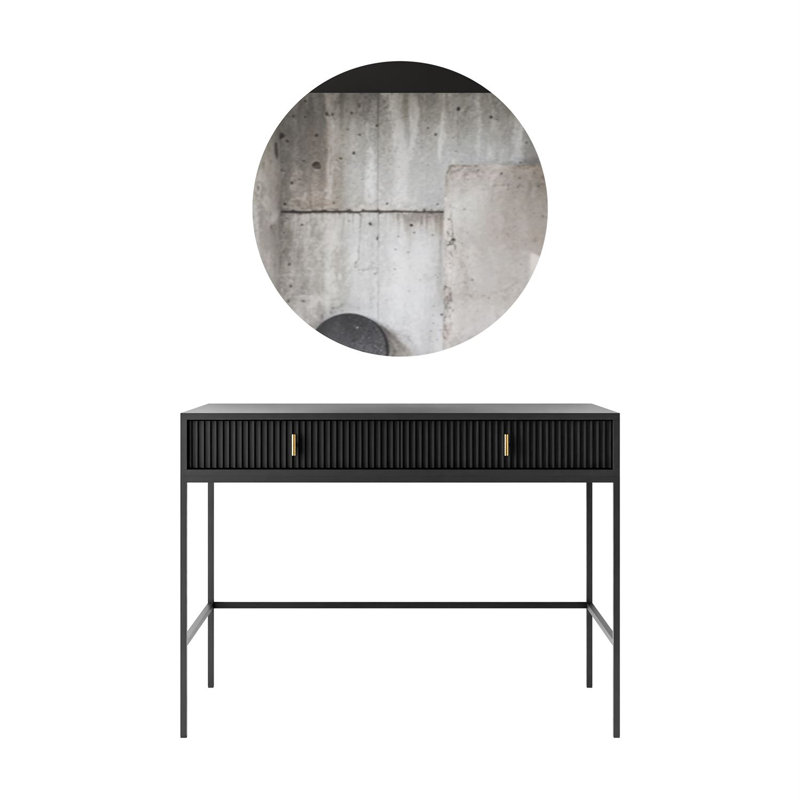 Deonni Dressing Table with Mirror, Black