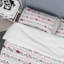 Motif à rayures blanches et rouges - Ensemble de housse de couette abstrait - Microfibre de polyester-693870748