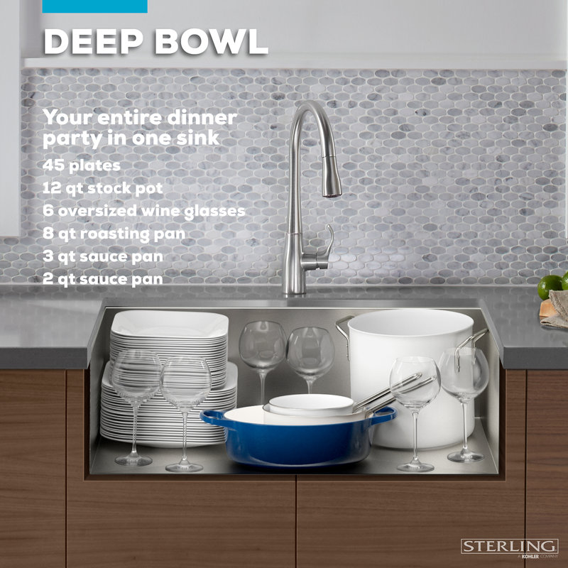 Ludington 24'' L Stainless Steel Undermount Single Basin Kitchen Sink