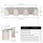 Luminaire de salle de bain en nickel brossé (4 lumières, 24 pouces), (3000K / 4000K / 6000K, intensité variable) Luminaire de salle de bain à DEL, applique murale moderne sur miroir avec abat-jour en verre transparent-285548349-282904083