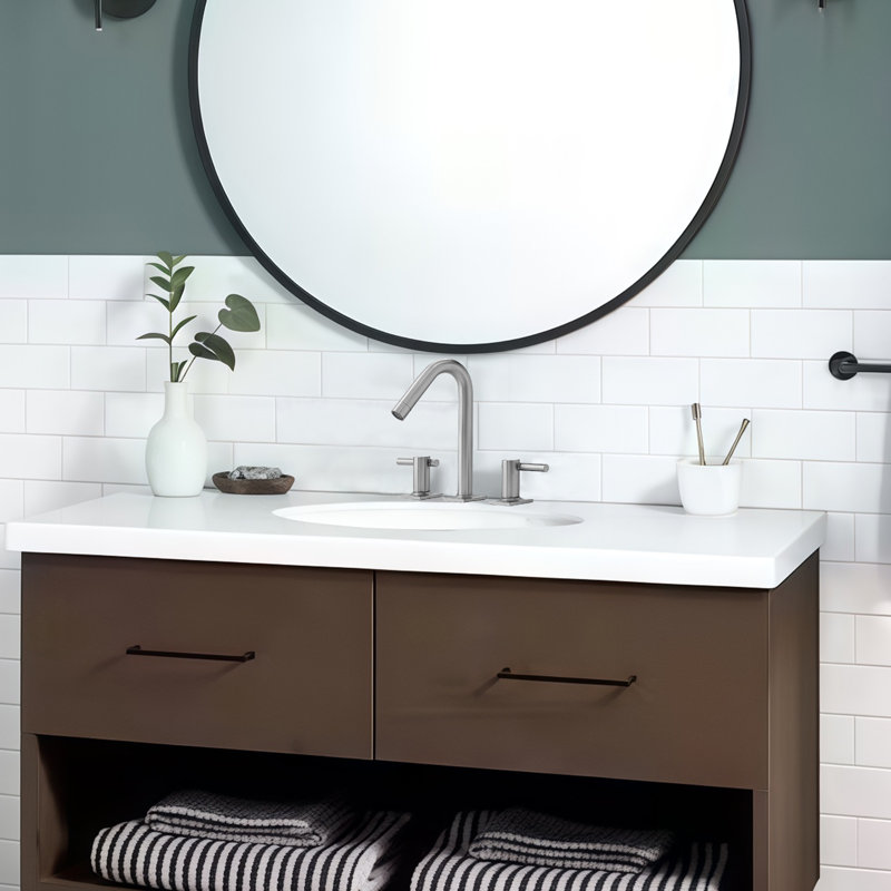 Widespread Double Handle Bathroom Faucet, Brushed Nickel