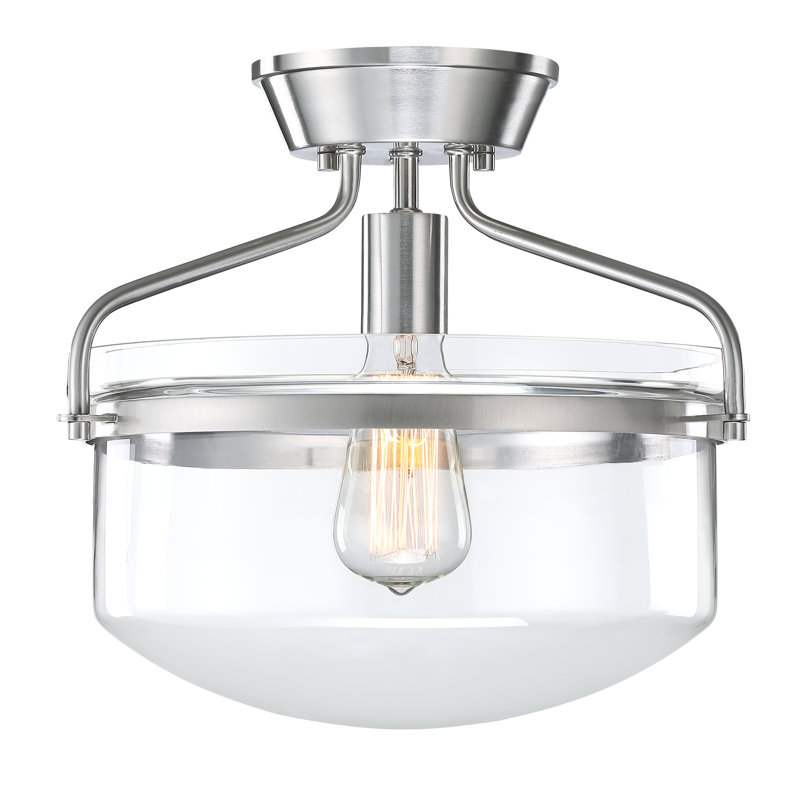 Plafonnier encastré 1 lumière 13,38 po Genter, Nickel