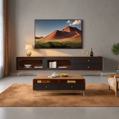 Meuble télé et table basse de style médiéval