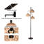 Lampe sur pied en rotin bohémien - Lampe sur pied réglable avec abat-jour rond en cage