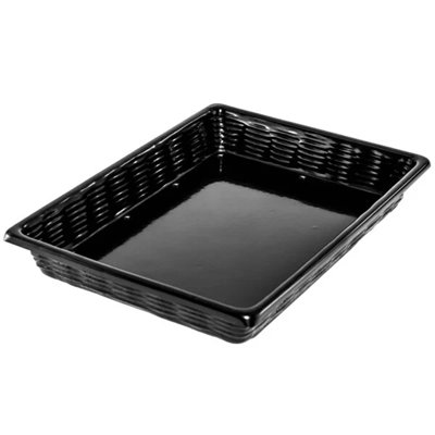 Marco Company Black Wicker-Look Plastic Basket With Holes - WS-568EZ12162BH