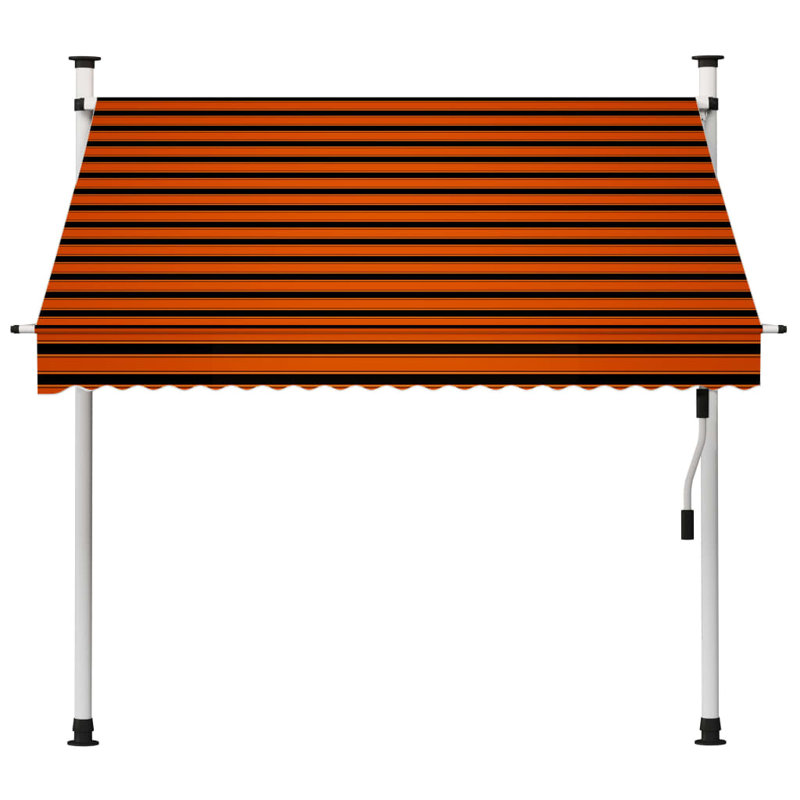 Auvent de porte / fenêtre rétractable en polyester, H 120 po x l 78,7 po x P 40 po, White, Orange/Brown