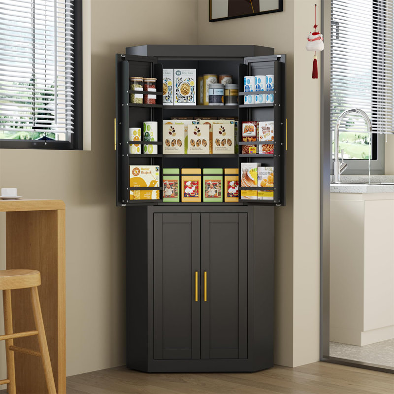 Armoire de coin Farmhouse, Noir