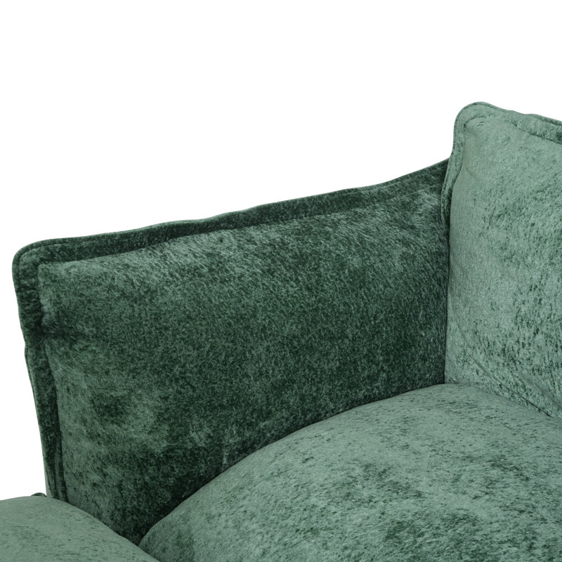 Canapé modulaire en velours large de 111,02 po Almendarez Traci, 3 pièces, Green
