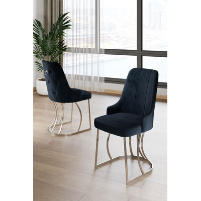 Ensemble de chaises élégantes 6 pièces, anthracite et chrome, 17,3 po x 38,6 po x 18,1 po | Structure 100% métal, tissu BabyFace, hauteur d'assise confortable de 19,7 po | Dossier en mousse durable de 18 po et siège en mousse de 22 po, parfait pour la salle à manger et les espaces modernes