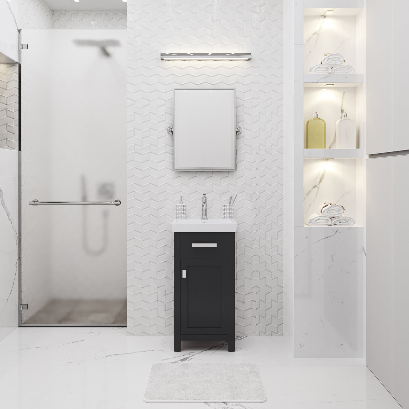 Caitlyn 17.3'' Single Bathroom Vanity, Black