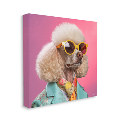 Élégant portrait de caniche sur toile par Roozbeh