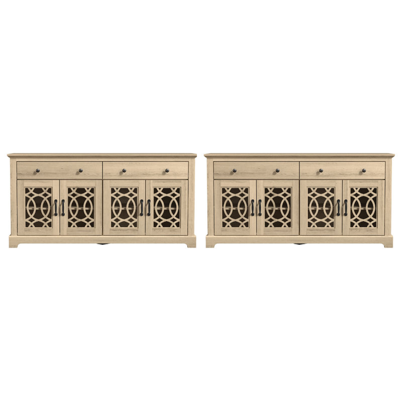 Ensemble de 2 buffets de rangement Wragby, Chêne d'Oslo