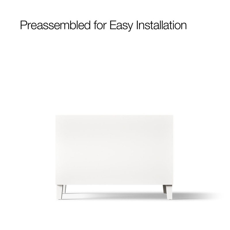 Poplin® 48" Vanity Base Only with Furniture Legs, 2 Doors and 6 Drawers, Linen White