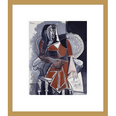 Femme assise par Pablo Picasso, impression giclée sur cadre