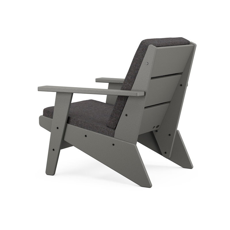 Riviera Modern Lounge Chair, Marine Indigo, Teak