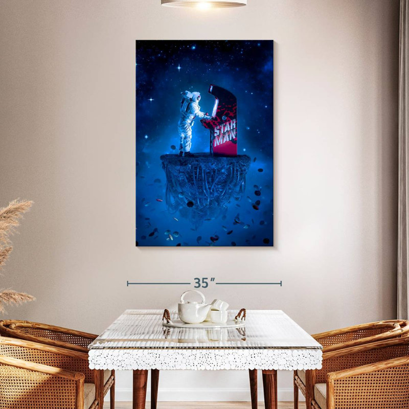 Kelan Arcade Gamer Astronaut, 48" H x 32" W