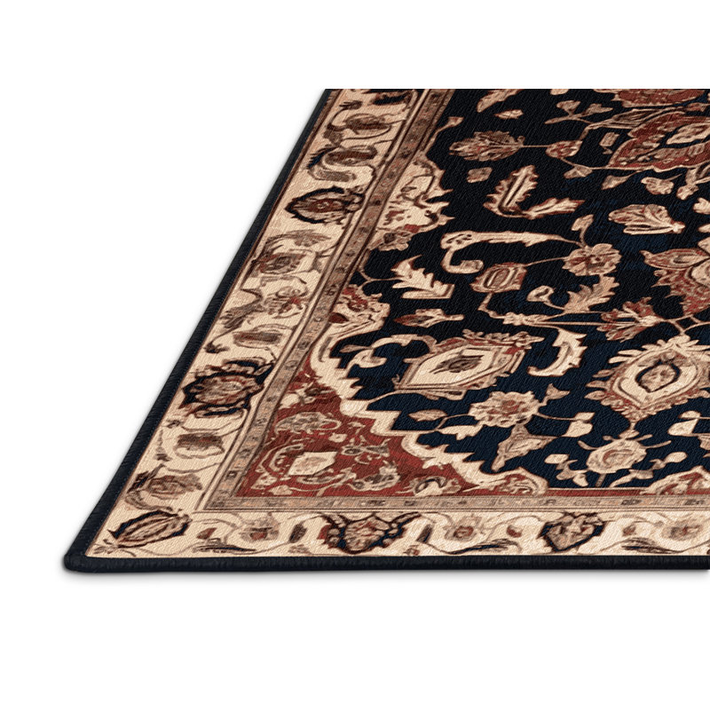 Tapis brun lavable à la machine, Rond 8 pi