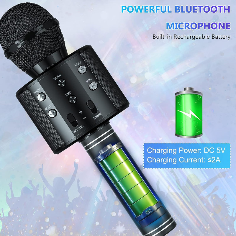 Bluetooth Karaoke Microphone , Black