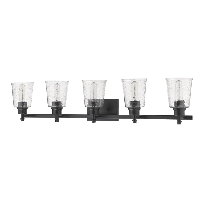 Éclairage de salle de bain à intensité variable 5 lumières Masham, Noir mat