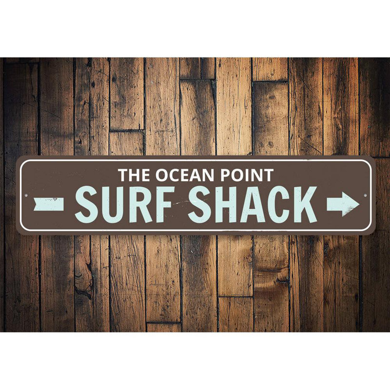 Panneau en aluminium Surf Shack Arrow, H 4 po x l 18 po x P 0,04 po