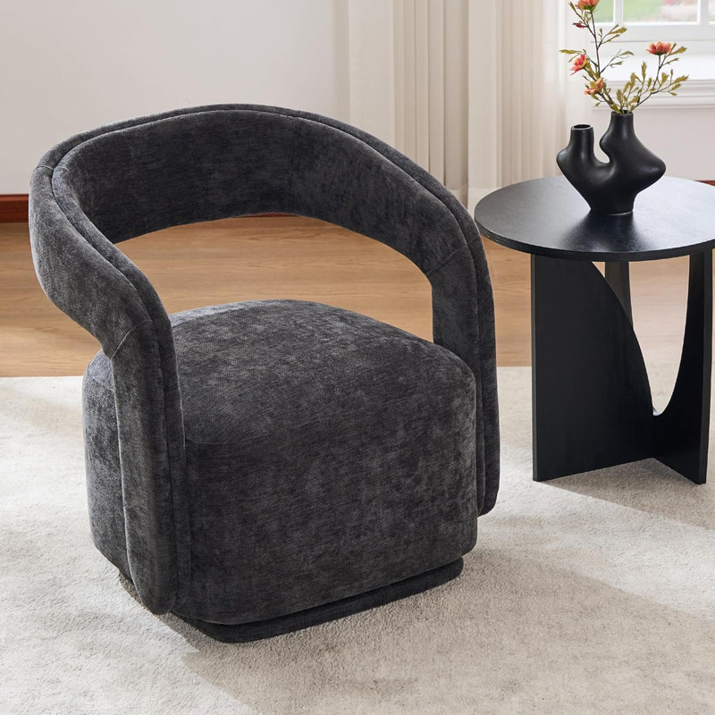 Upholstered Swivel Accent Chair, Grey