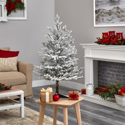 Sapin de Noël artificiel floqué avec lumières claires
