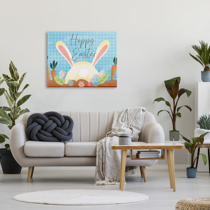 «Happy Easter Spring Carrot Garden» par N / A, impression sur toile tendue, H 30 po x l 40 po x P 1,5 po