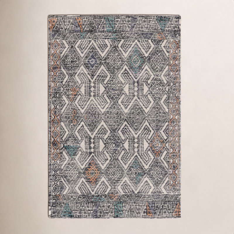 Eliel Hand Tufted Geometric Indoor Rug, Rectangle 8' x 11'