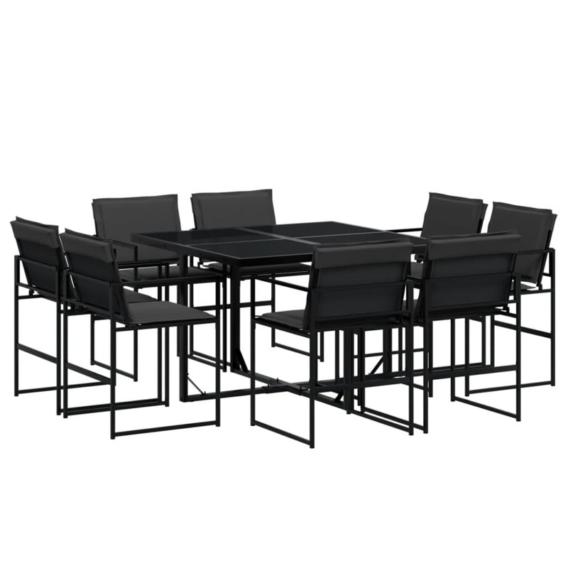  Ensemble de salle à manger de jardin noir