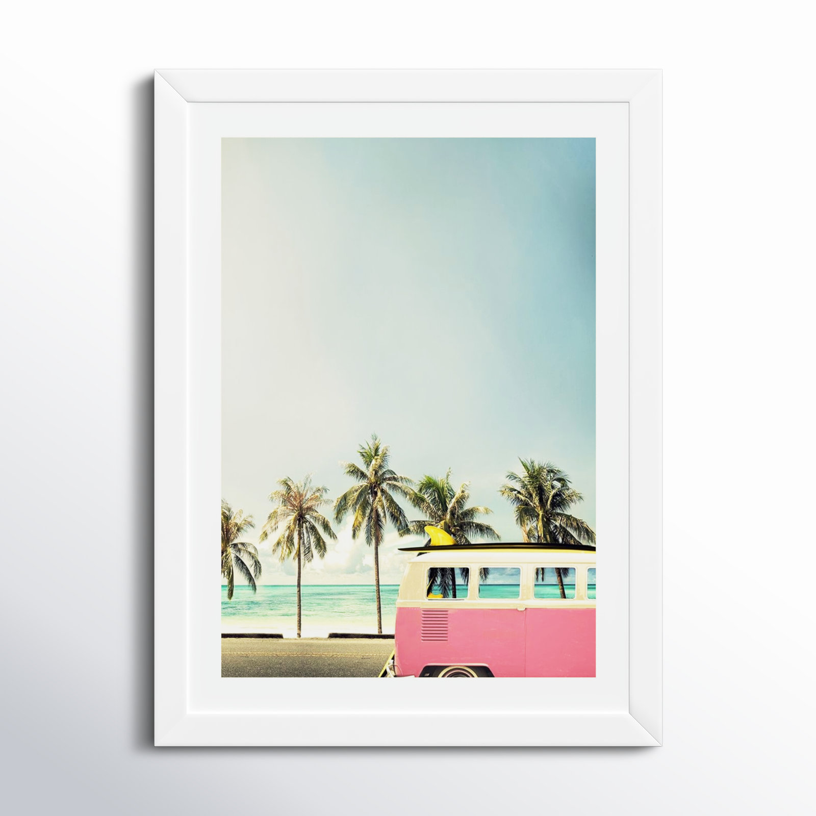 Raleigh "Surf Bus Pink" Photo Print, Matte White, 19.5" H x 15" W x 0.75" D