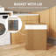  100L Laundry Basket with Lid, Washing Basket for Bathroom, Brown-2132228866