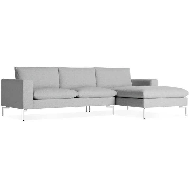Nouveau canapé standard avec méridienne, Orienté à gauche (vu de face), Cuir granite, Noir