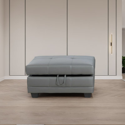 Faux Leather Ottoman