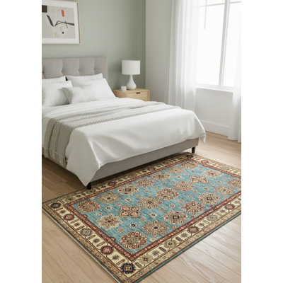 Tapis bleu unique Marksbury 4 pi 11 po x 7 pi 1 po Marksbury