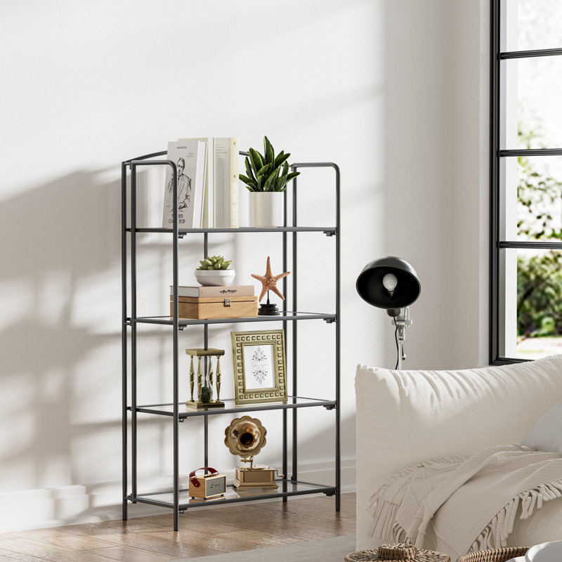 Sylvius Bookcase, Gold, (4 Shelves) 53.2"H x 30.9"W x 12.9"D
