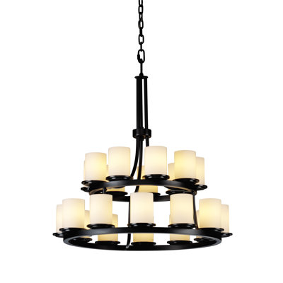 21 - Light Dimmable LED Wagon Wheel Chandelier