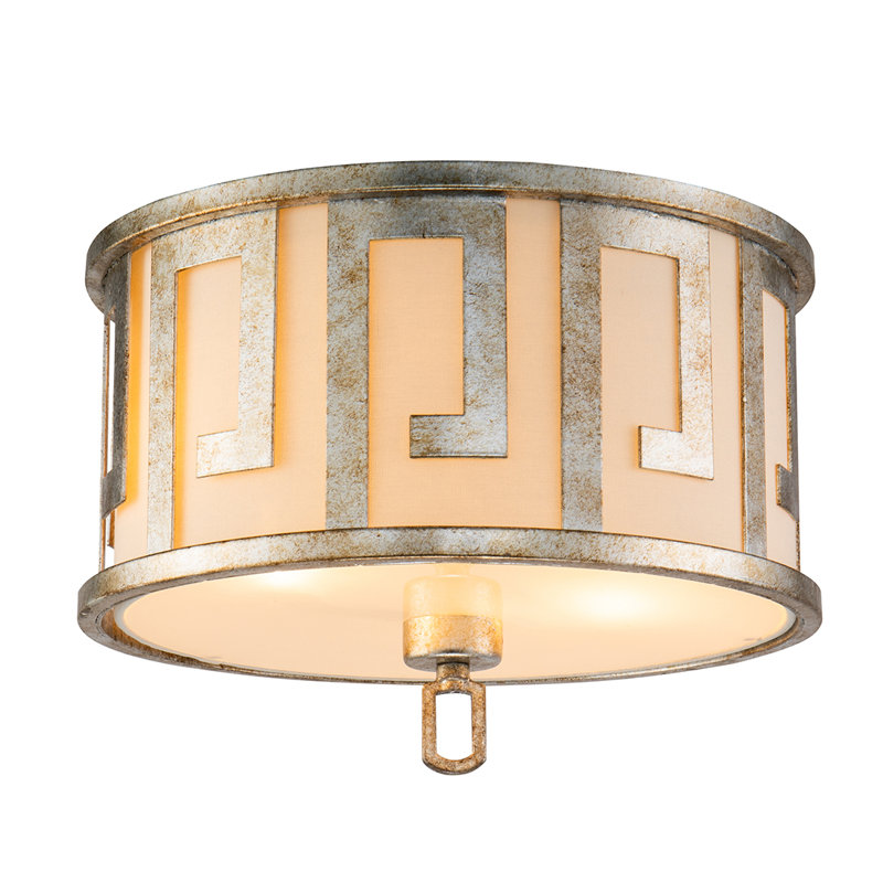 2 - Light Flush Mount, Antique Silver