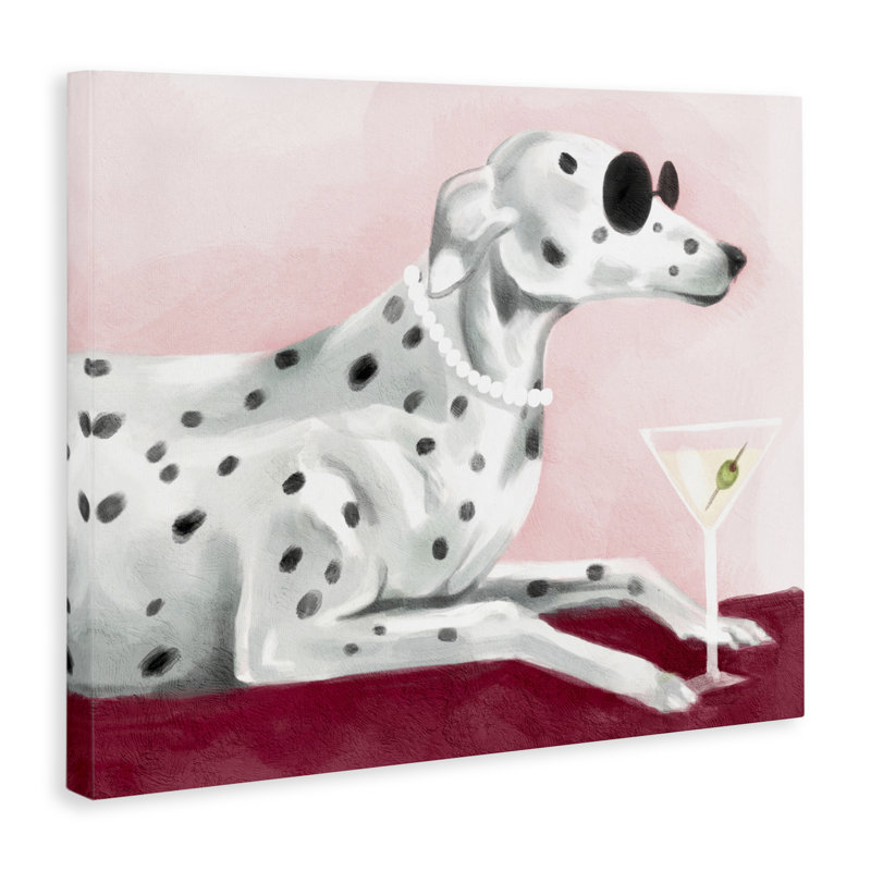 «Dog with Martini» par Daphne Polselli, H 16 po x l 20 po
