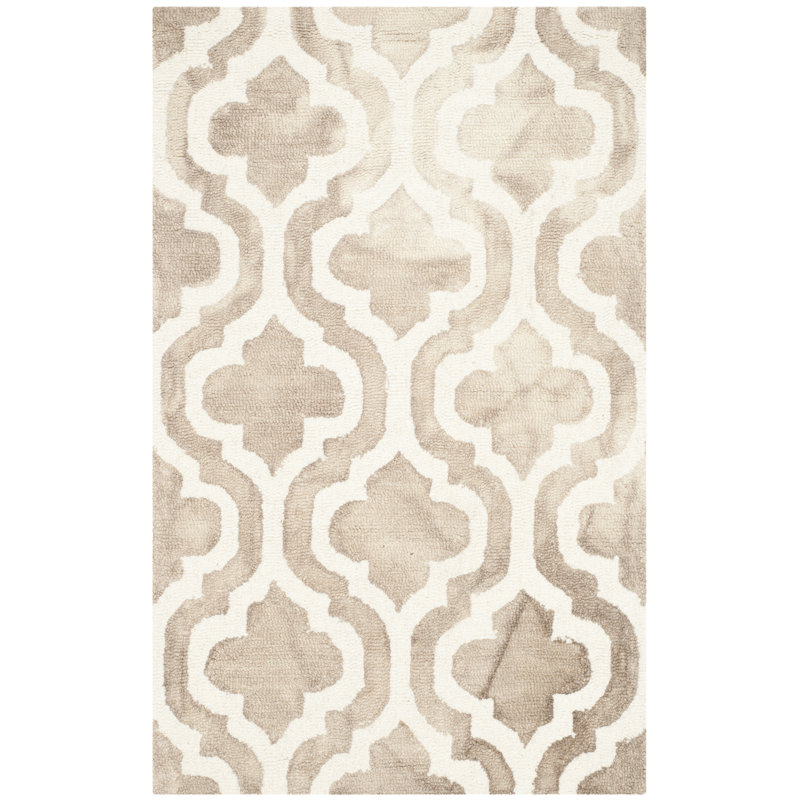 Defranco Hand Tufted Wool Geometric Rug, Rectangle 2' x 3'