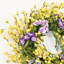 Couronne de fleurs artificielles de 22 po en forme de grappe de fleurs d'eucalyptus au printemps été-409598093