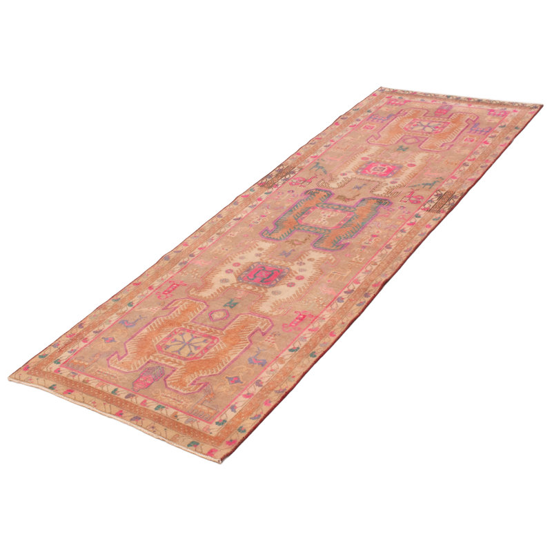 Tapis de couloir unique en laine de style années 1990 3 pi 8 po x 10 pi 5 po Alionna