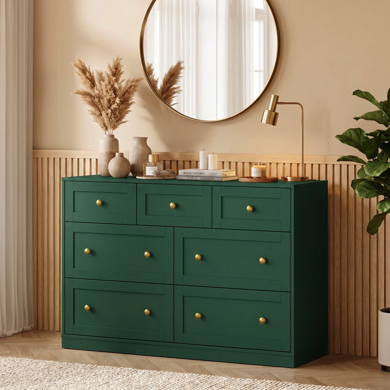 Commode 7 tiroirs Yokota, Green