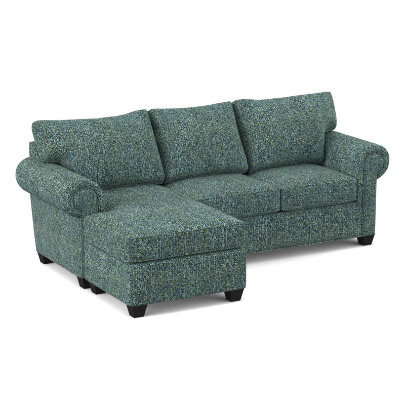 Charlotte 86" Wide Reversible Sofa & Chaise with Ottoman, Connelly Peacock