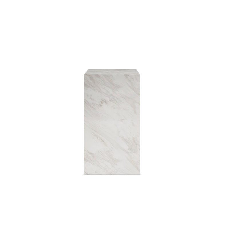 Delvia White Marble Small Pedestal