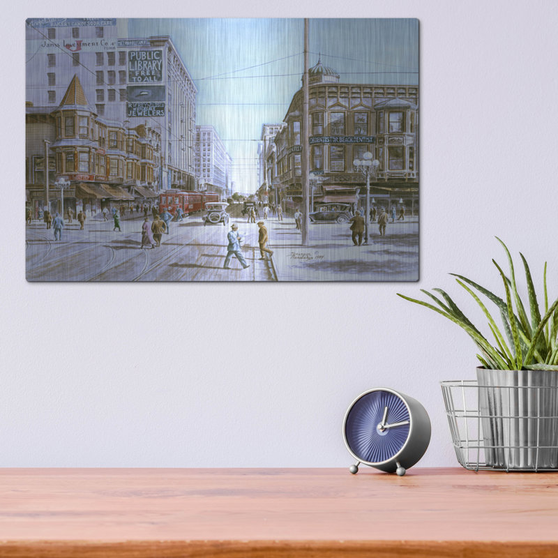 «Los Angeles 5Th And Hill» par Stanton Manolakas, H 12 po x l 16 po