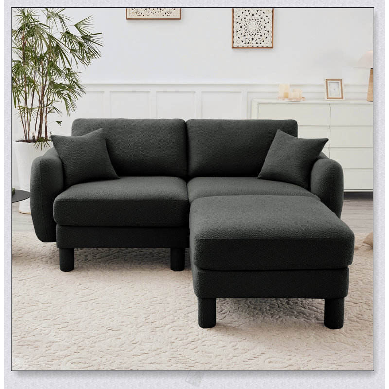 Canapé modulaire pour causeuse 2 places en tissu Boucle, Vert