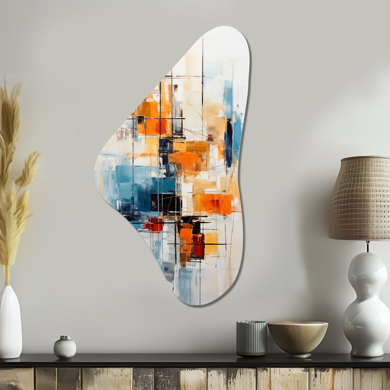 Landen - Décoration murale abstraite de forme irrégulière en métal Boomerang, H 39 po x l 21 po